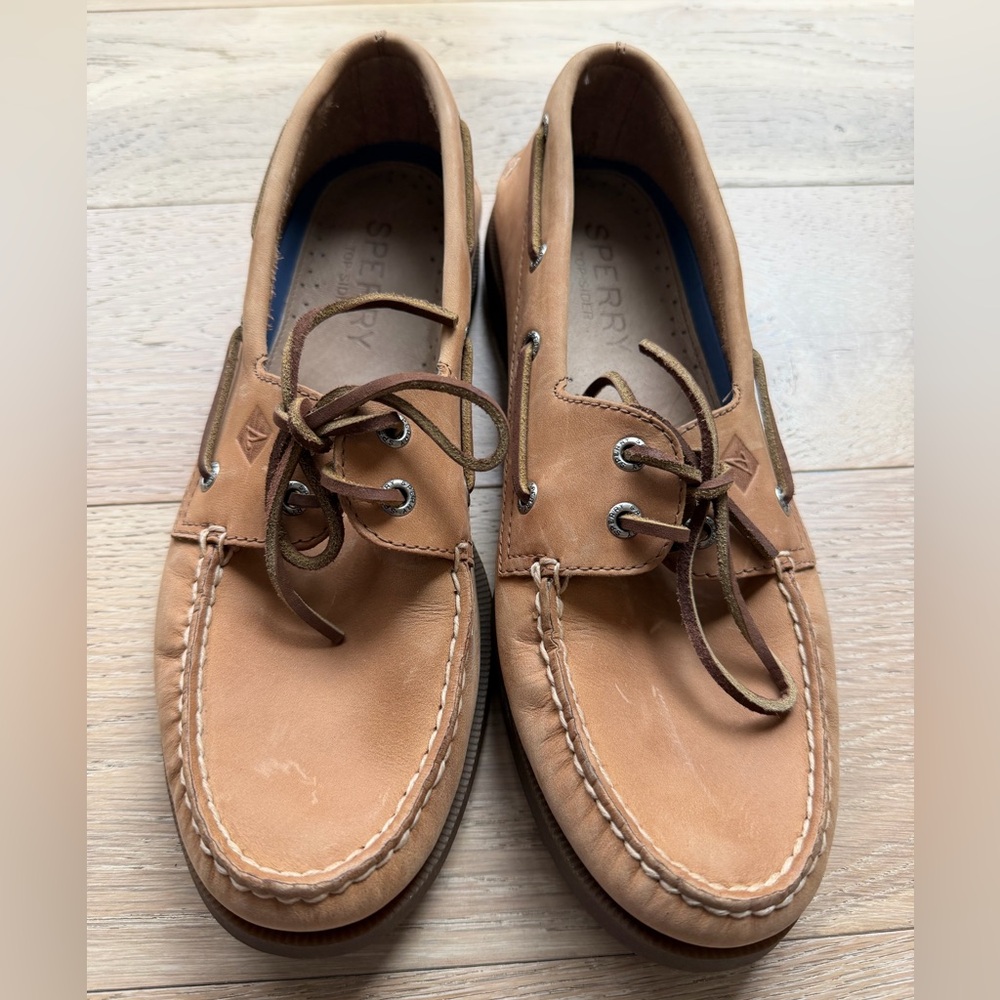 Sperry Authentic Original Sahara Boat Shoes Men’s 10 Leather Brown Deck Shoes - Picture 4 of 6